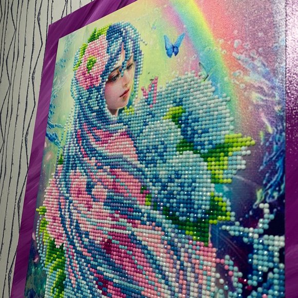⭐️ #670 Rainbow Angel Diamond Art On 12 x 16" Canvas - Picture 6 of 9